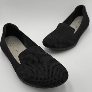 Clarks Cloudsteppers Flats Slip-On Shoes- Black Weave - 9